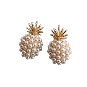 Pineapple Pearl Cluster Stud Earrings